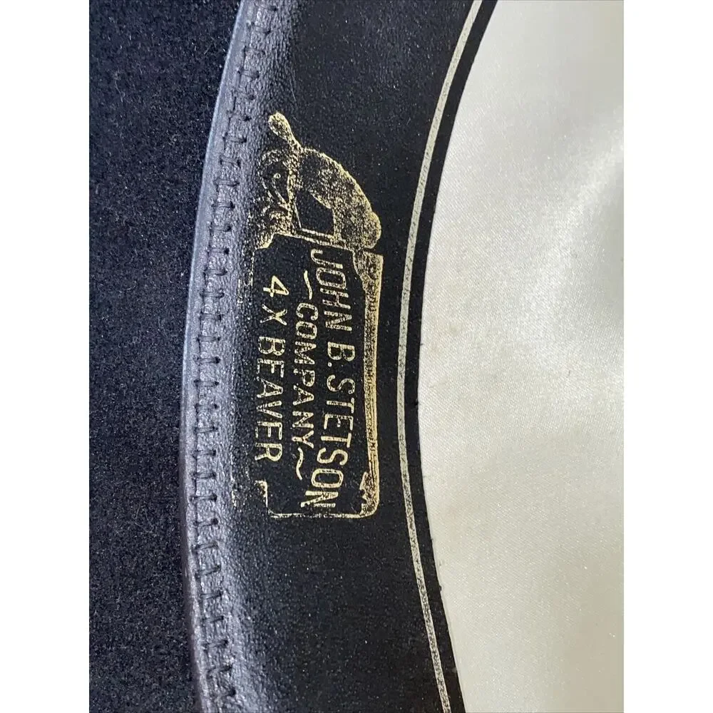Vintage‎ John B Stetson 4X Beaver 6-7/8 XXXX Cowboy Hat Felt USA In Original Box